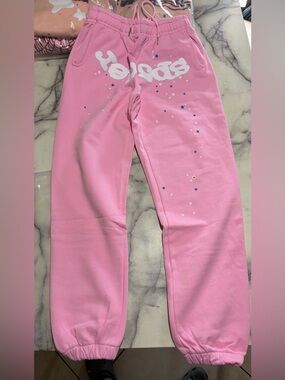 Pink Sp5der Sweatpants